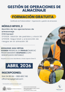 Gestión de Operaciones de Almacenaje (110 horas · Aula Virtual · Ocupados)