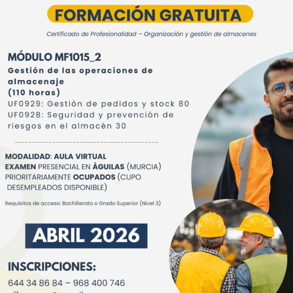 Gestión de Operaciones de Almacenaje (110 horas · Aula Virtual · Ocupados)