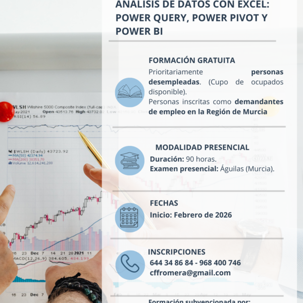 Análisis de Datos con Excel (60 h · Presencial · Desempleados) – Águilas