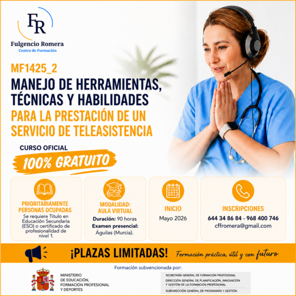 205_L1SFC2400248_5022 - MF1423_2 - Atención y gestión de llamadas entrantes, teleasistencia y Manejo de herramientas  (70h· Aula Virtual · Ocupados)