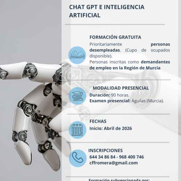 ChatGPT e Inteligencia Artificial (60 h · Presencial · Desempleados) – Águilas