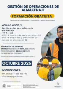 Gestión de Operaciones de Almacenaje (110 horas · Aula Virtual · Ocupados)