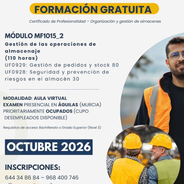 Gestión de Operaciones de Almacenaje (110 horas · Aula Virtual · Ocupados)