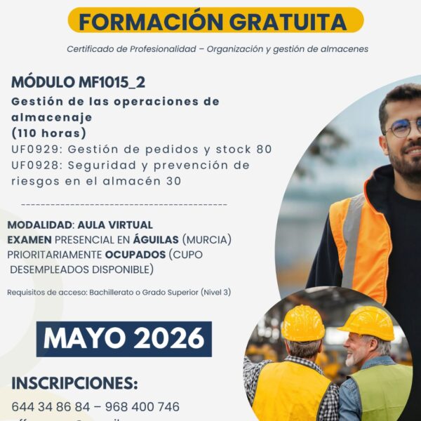 Gestión de Operaciones de Almacenaje (110 horas · Aula Virtual · Ocupados)