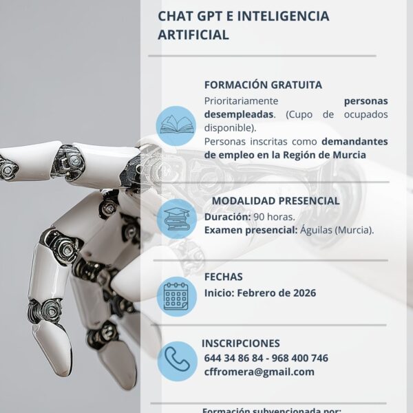 AC-2025-598 ChatGPT e Inteligencia Artificial (60 h · Presencial · Desempleados) – Águilas