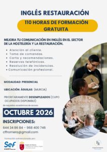 AC-2025-3604 INGLÉS RESTAURACIÓN (110 h · Presencial · Desempleados) – Águilas