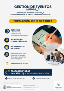 Gestión de Eventos (150 horas · Aula Virtual · Ocupados)