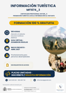 Información Turística (180 horas · Aula Virtual · Desempleados)