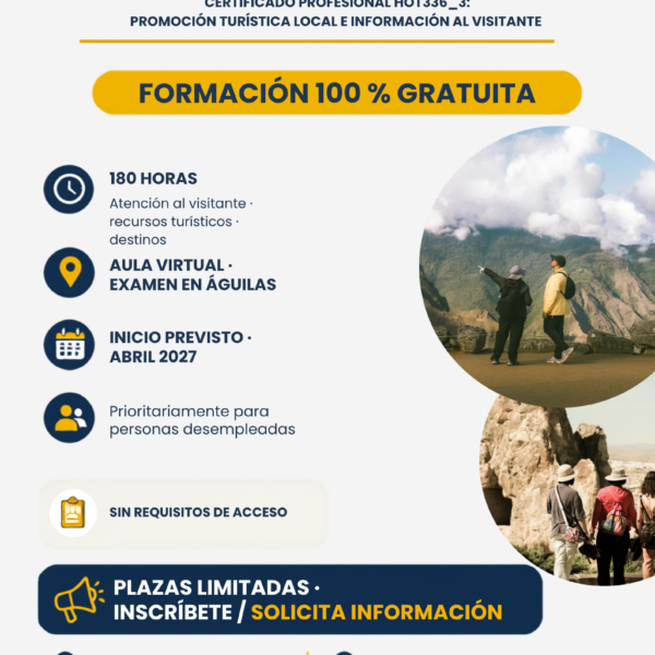 Información Turística (180 horas · Aula Virtual · Desempleados)