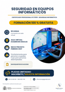 Seguridad en Equipos Informáticos (80 horas · Aula Virtual · Ocupados)